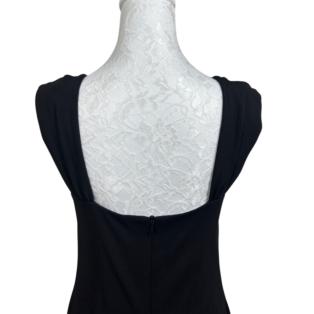 David Meister Black Sleeveless Sweetheart Midi Cocktail Sheath Dress Womens 12 - Picture 6 of 8